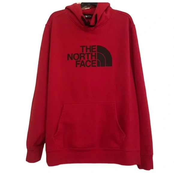 The North Face Red Jacket with Hood and Black Logo - Picture 2 of 10